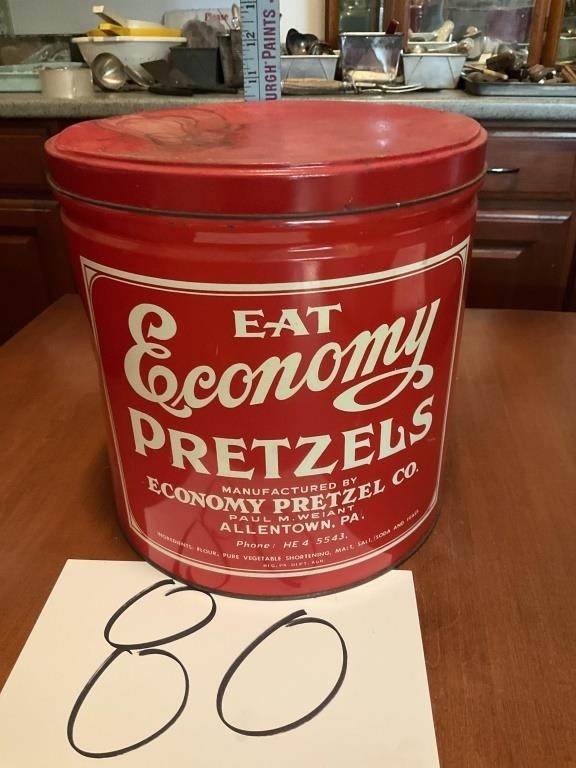 VINTAGE ECONOMY, PRETZEL TIN