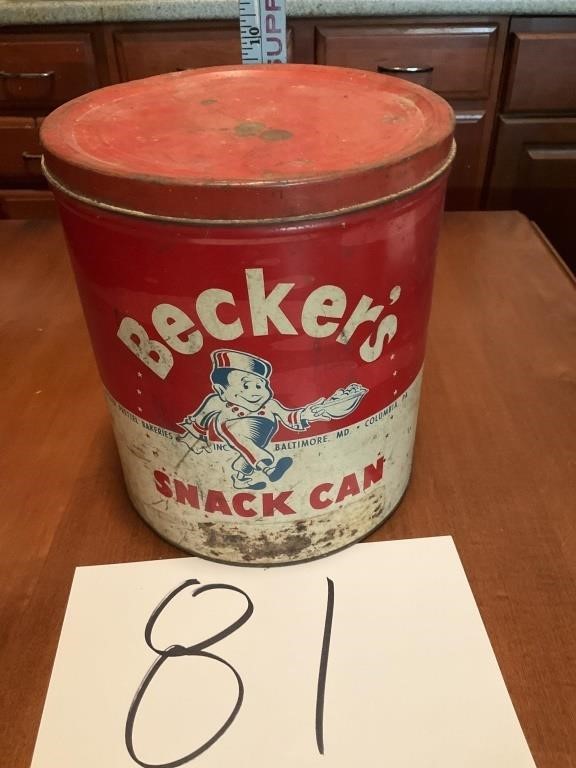 VINTAGE BECKERS SNACK CAN