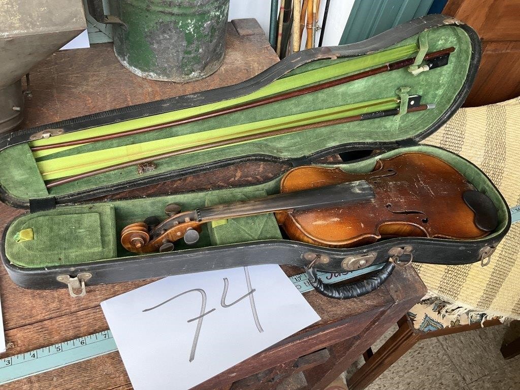 Old violin with case