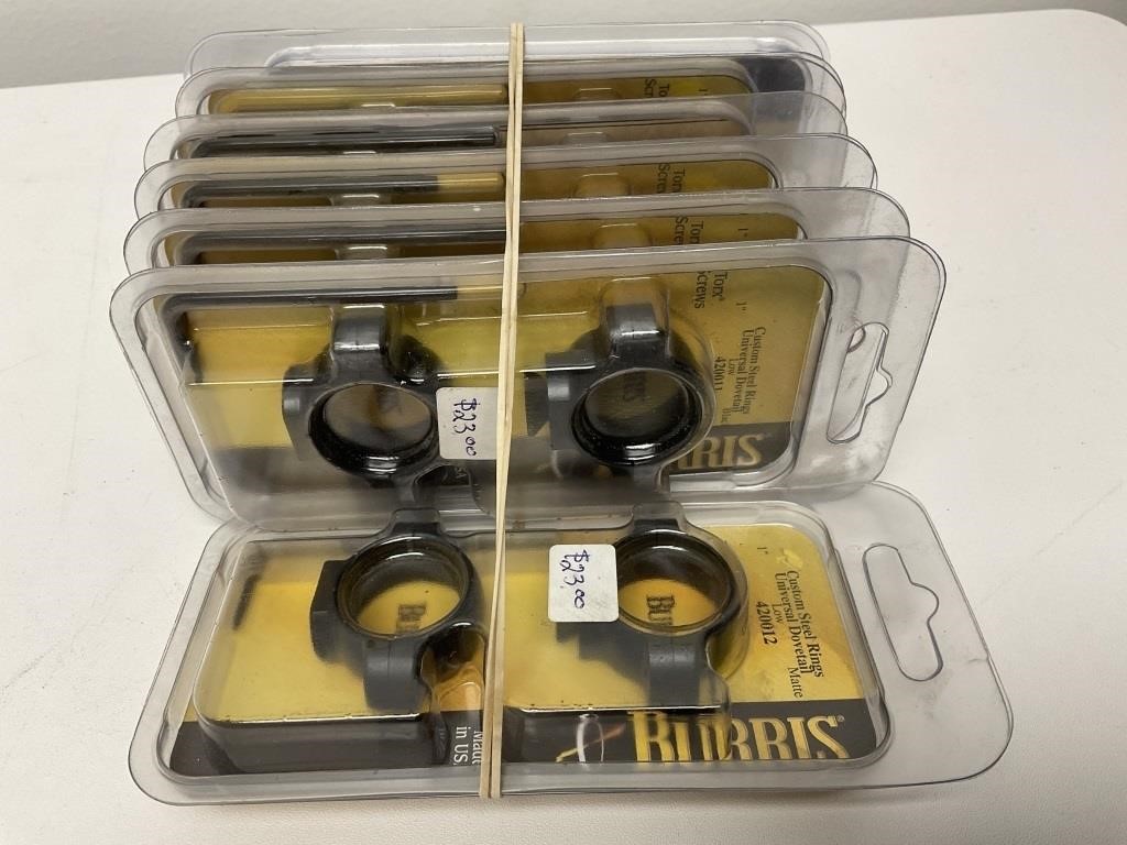 Burris Ring Lot 7- 1" Rings (4-Low), (2-Medium), (