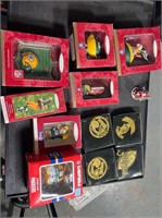 (12)assorted Green Bay Packers Christmas ornaments