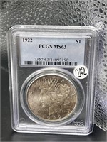 1922 Graded Peace Dollar