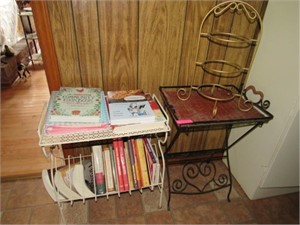 Asst'd. Items: Table/Racks, Stool, Cookbooks, Etc.