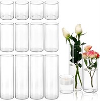 15pcs Glass Vase Hurricane Candle Holders