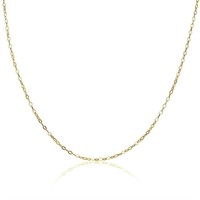 14k Gold Pl Sterling Silver Cable Chain Necklace