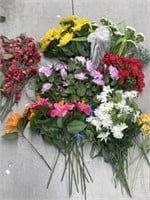 box of artificial flowers
