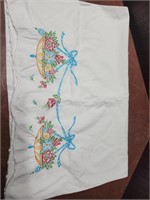 Vintage embroidery pillowcase handmade