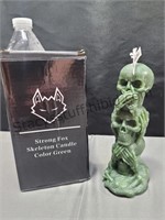 Strong Fox Skeleton Candle Green