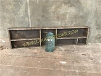 36" antique tool box tray with dividers