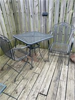Wrought iron metal patio set