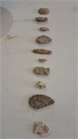Native American arrowheads and tools