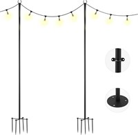 $36 String Light Poles, 2 Pack, Height Adjustable