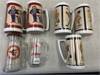 PABST BLUE RIBBON & BOWLING ADVERTISING BEER MUGS