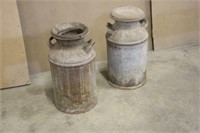 (2) Vintage Milk Cans With Covers
