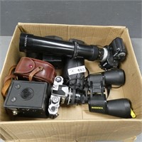 Assorted Camera's & Lenses - Bushnell Binoculars
