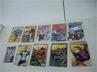 9 WIZARD MAGAZINES & SM. COMIC BOOK BY WIZARD
