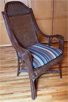 Vintage Brown Painted Rattan Chair