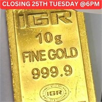 24K  10G Fine 9999 Bar