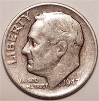 1947 Roosevelt Silver Dime - Lightly Circulated