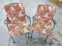 WROUGHT IRON PATIO CHAIR PAIR