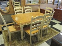 DINETTE, TABLE AND 6 CHAIRS