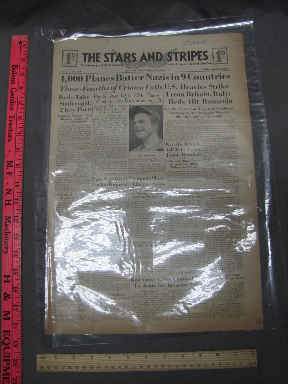 Vintage Star & Stripes Newspaper