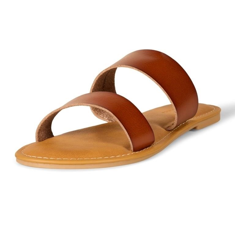 Essentials Women's Two Band Sandal, Tan, 9.5