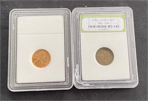 Pair of Slabbed Lincoln Wheat Cents