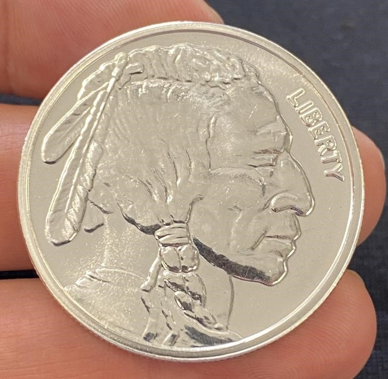 .999 Silver 1 Troy Ounce Buffalo Indian Round