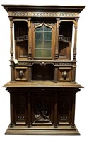 FRENCH WALNUT GOTHIC REVIVAL CABINET