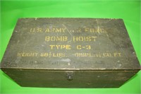 US Army Air Force Bomb Hoist Wooden Box
