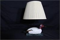 Lamp Made With Canvasback Drake Decoy Mounted on