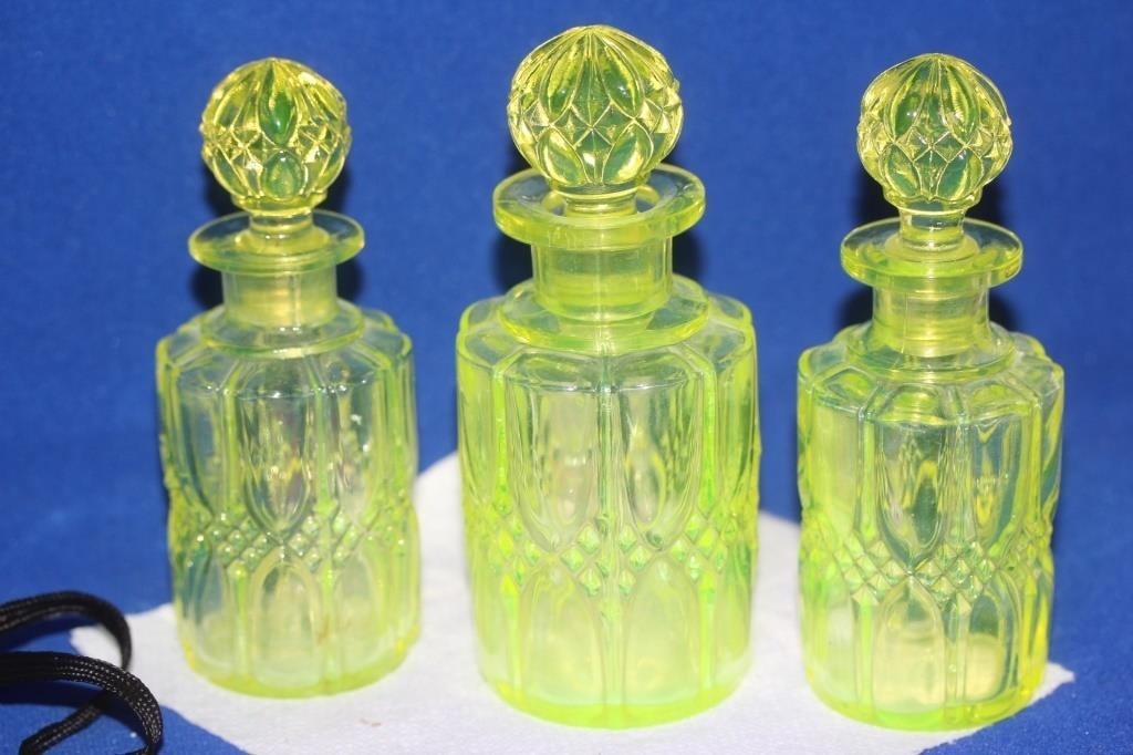 Lot of 3 Vaseline Perfume Bottles