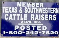 Vintage Texas Cattle Sign 20”x12”