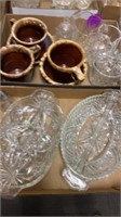 HULL STONEWARE CUPS,  SAUCER AND GLASSWARE ITEMS