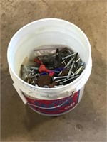 Bucket of nails, screws, bolts, and more