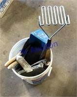 Bucket of dry wall tools