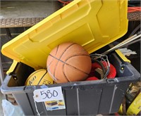 Plastic Bin w/Lid, Sporting Equipment