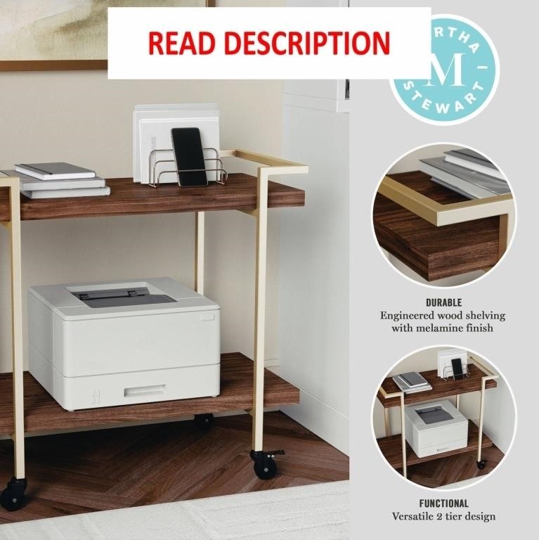 Martha Stewart 2-Tier Office Storage Cart