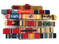 Collection of Old military uniform service bars