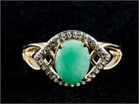Silver Genuine Emerald Ring RV $400