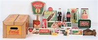 VINTAGE COCA COLA CASE FULL OF ADVERTISING ITEMS