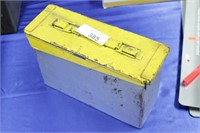 Small Yellow and Silver Metal Ammo Box