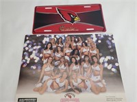 Arizona Cardinals License Plate and Cheerleaders P