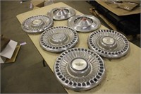 (6) Vintage Chevy Hubcaps