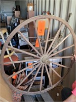 Wooden Wagon Wheel; 41" Diameter