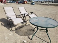 Timber Ridge Recliner Lawn Chairs & Patio Table