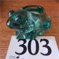 GLASS FROG CANDLE HOLDER 5 IN