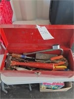 Small Red Toolbox with Tools