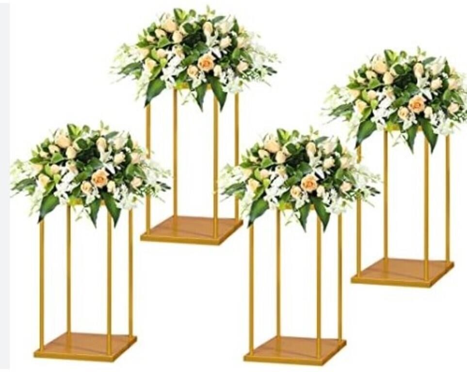 Yallove Gold Flower Stand Set Of 4, 15.75 Inch